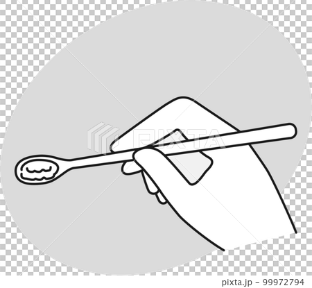 仕上げ磨き 持ち方 歯磨き_モノクロ(灰背景) 仕上げ磨き 持ち方 歯磨き_モノクロ(灰背景) 99972794