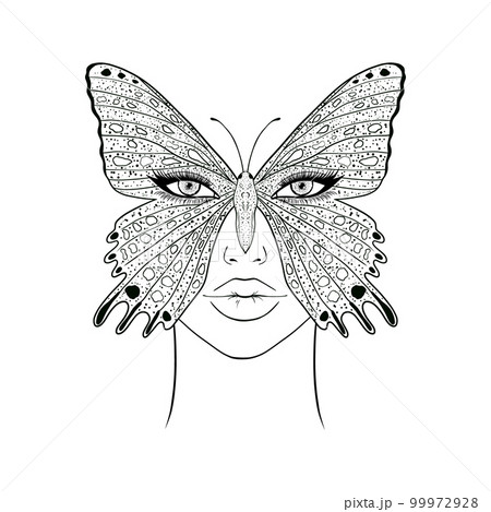 Butterfly and woman face 99972928