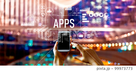 Apps theme with big city at night 99973773