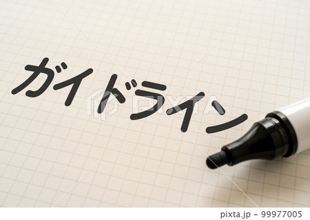 ガイドラインと書かれたノートとマーカー ガイドラインと書かれたノートとマーカー 99977005