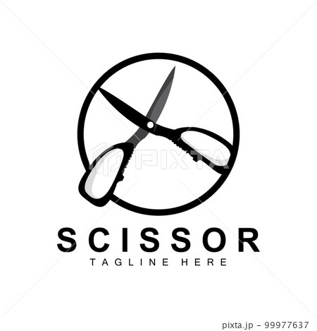 Scissors Logo Design, Barbershop Shaver Vector, Babershop Scissors Brand Illustration 99977637