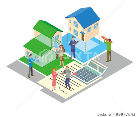 住宅に関する情報を調べる人々 99977642