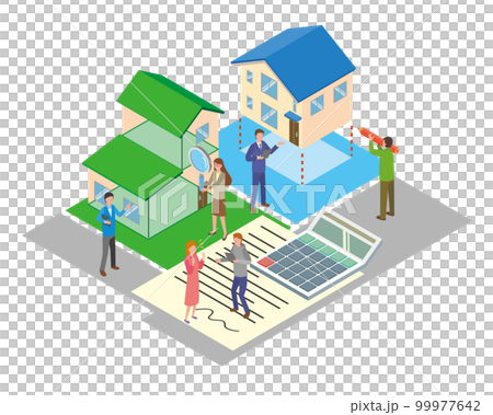 住宅に関する情報を調べる人々 99977642
