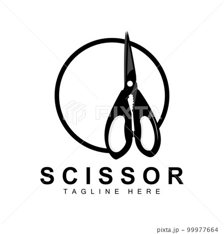Scissors Logo Design, Barbershop Shaver Vector, Babershop Scissors Brand Illustration 99977664