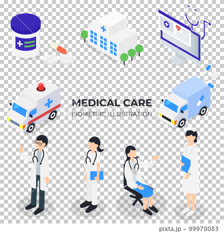 醫學等距插圖集(醫務工作者、救護車等) 醫學等距插圖集(醫務工作者、救護車等) 99978083