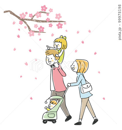 家族　お出かけ　お花見 99978198