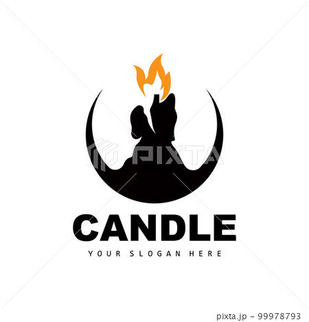 Candle Logo, Elegant Romantic Candle Light Dinner Flame Light Design, Traditional Spa Candle Vector Candle Logo, Elegant Romantic Candle Light Dinner Flame Light Design, Traditional Spa Candle Vector 99978793