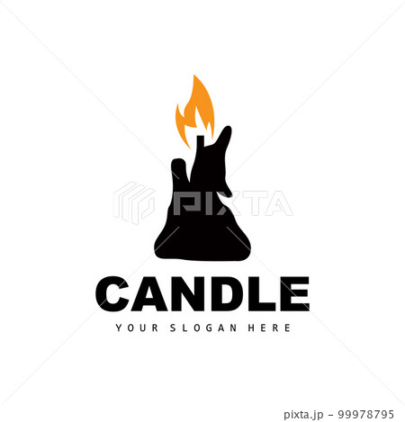 Candle Logo, Elegant Romantic Candle Light Dinner Flame Light Design, Traditional Spa Candle Vector Candle Logo, Elegant Romantic Candle Light Dinner Flame Light Design, Traditional Spa Candle Vector 99978795