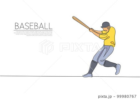 Poster Vector illustration of Baseball Cartoon Player 