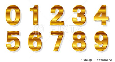 数字 金 文字 アイコン 数字 金 文字 アイコン 99980878