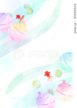 暑中見舞い　金魚　夏　背景 99980929