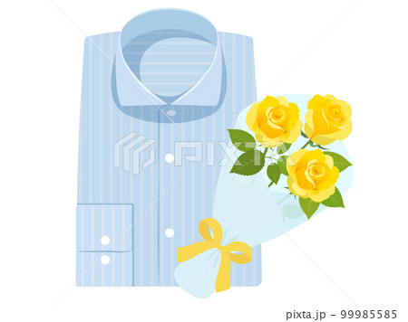 ワイシャツと薔薇の花束_父の日イメージ ワイシャツと薔薇の花束_父の日イメージ 99985585