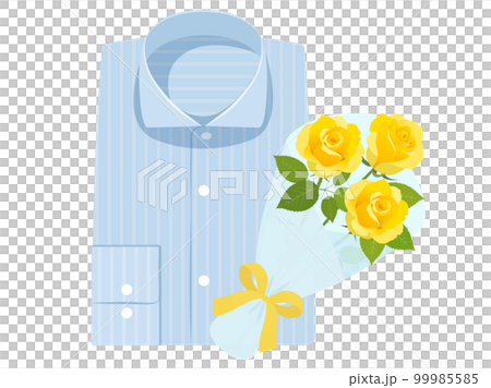 ワイシャツと薔薇の花束_父の日イメージ ワイシャツと薔薇の花束_父の日イメージ 99985585