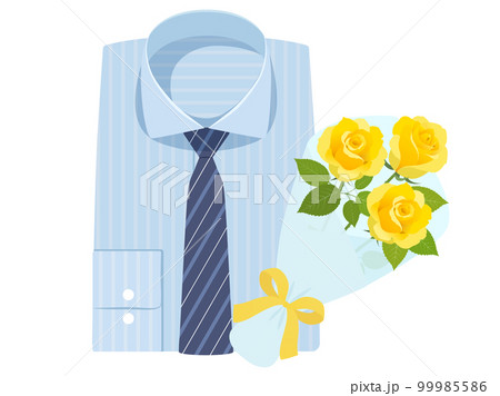 ワイシャツと薔薇の花束_父の日イメージ ワイシャツと薔薇の花束_父の日イメージ 99985586