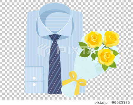 ワイシャツと薔薇の花束_父の日イメージ ワイシャツと薔薇の花束_父の日イメージ 99985586