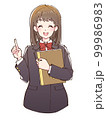 ノートを抱えているブレザー制服の女子生徒 99986983