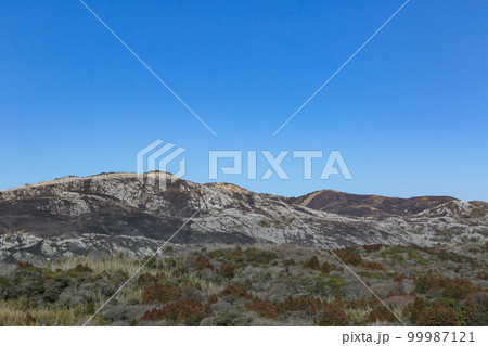 野焼き直後の平尾台の風景 北九州市小倉南区 野焼き直後の平尾台の風景 北九州市小倉南区 99987121
