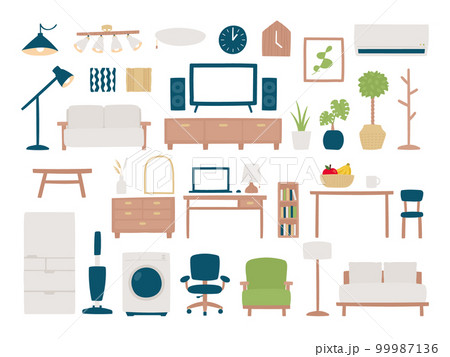 シンプルなインテリア素材セット 99987136