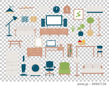 シンプルなインテリア素材セット 99987136