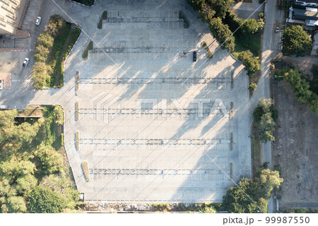 Car park in aerial view or top view. 99987550