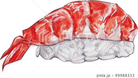 Sushi sasemi Japanese food watercolor png element 99988333