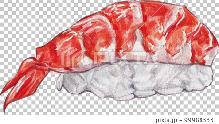 Sushi sasemi Japanese food watercolor png element 99988333