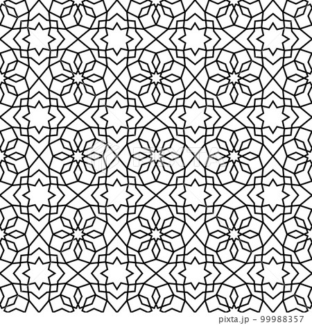 Mashrabiya pattern background with arabesque Arabic ornament, seamless vector. Mashrabiya tile or Arab Muslim mosaic with geometric motif mesh grid, Arabian Islamic or Turkish arabesque pattern Mashrabiya pattern background with arabesque Arabic ornament, seamless vector. Mashrabiya tile or Arab Muslim mosaic with geometric motif mesh grid, Arabian Islamic or Turkish arabesque pattern 99988357