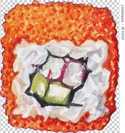 Sushi sasemi Japanese food watercolor png element 99988667