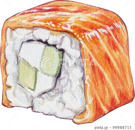 Sushi sasemi Japanese food watercolor png element 99988715