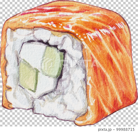 Sushi sasemi Japanese food watercolor png element 99988715