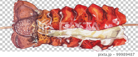 Barbecue grill watercolor png elements 99989487