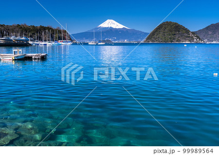 《静岡県》富士山とヨットハーバー・沼津市 99989564