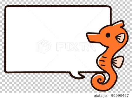 可愛的海馬和講話泡泡 99990457