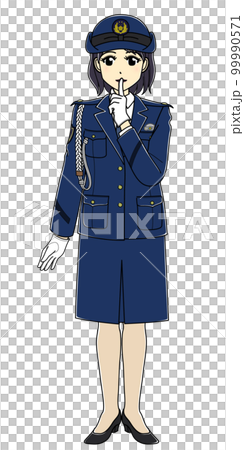 擺姿勢的女警官(全身) 擺姿勢的女警官(全身) 99990571