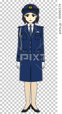 表情憤怒的女警官(全身) 表情憤怒的女警官(全身) 99990574