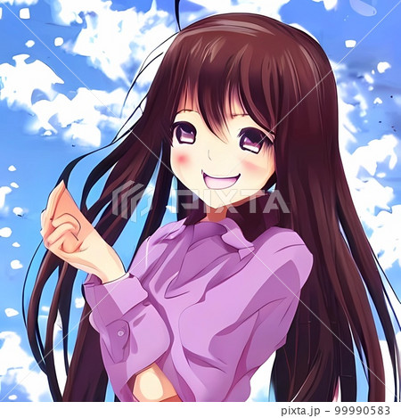 AI作成、かわいい、美少女、笑顔 99990583