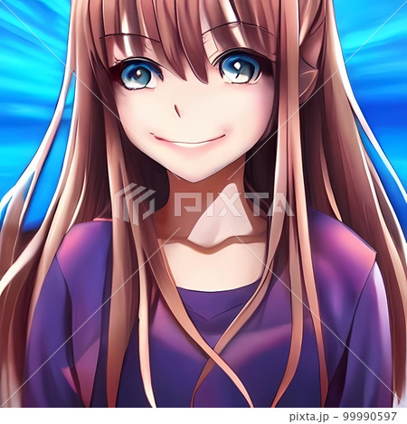 AI作成、かわいい、美少女、笑顔 99990597