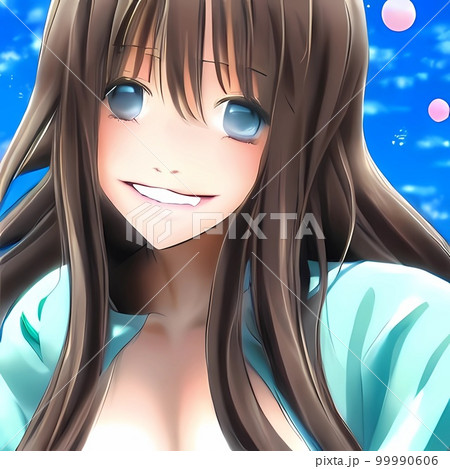 AI作成、かわいい、美少女、笑顔 AI作成、かわいい、美少女、笑顔 99990606