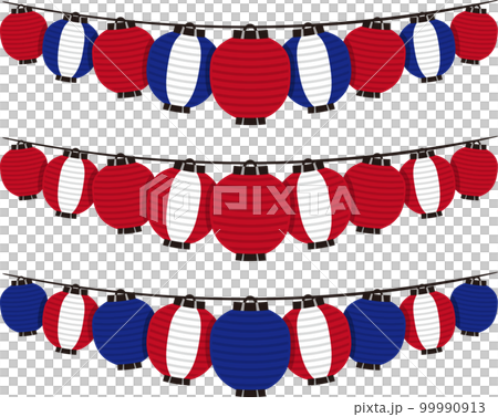 ちょうちん　重なり　セット　文字なし 99990913