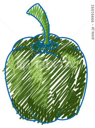 Capsicum pencil colour child scribble style 99991092