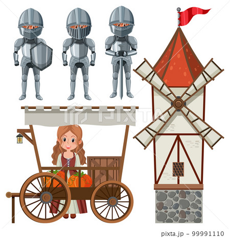 Set of medieval element Set of medieval element 99991110