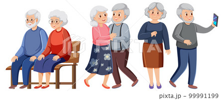 Set of old people characters 99991199