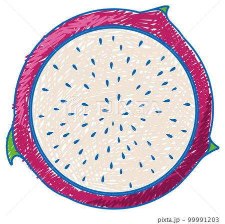 Dragon fruit pencil colour child scribble style 99991203