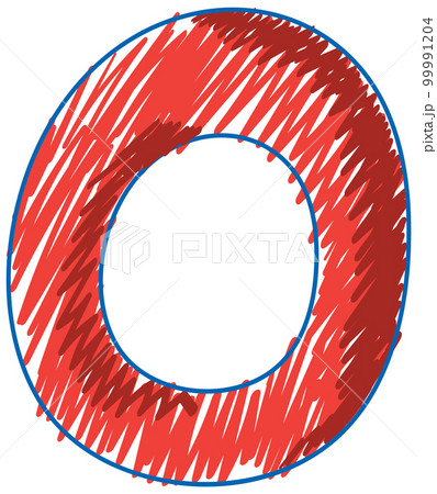 Number zero in pencil colour sketch simple style Number zero in pencil colour sketch simple style 99991204