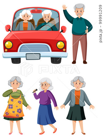 Set of old people characters Set of old people characters 99991209