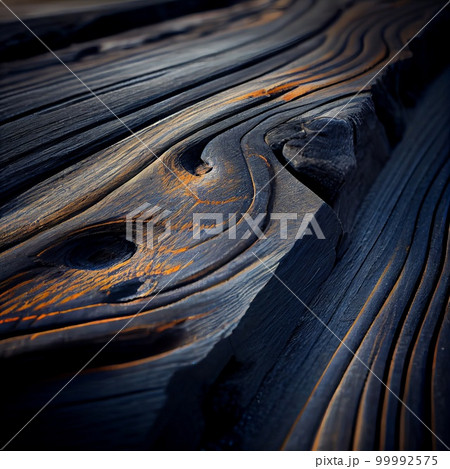 Shou Sugi Ban wood surface abstract background. Decorative timber panels closeup, detailed wooden texture. Natural vintage wood material abstract pattern. 99992575