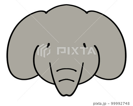 ゾウさんの顔イラスト素材 99992748