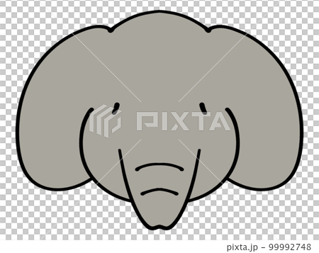 ゾウさんの顔イラスト素材 99992748