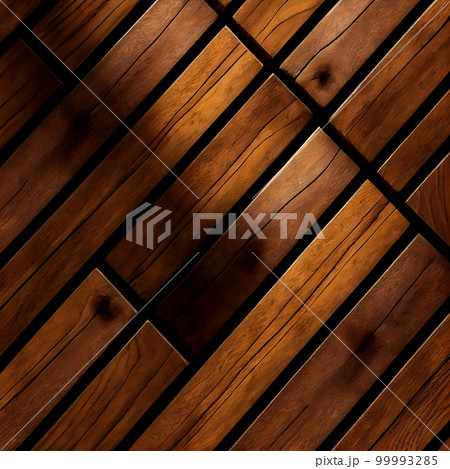 Wood plank surface abstract background. Decorative timber deck closeup, detailed wooden texture. Natural polished precious wood material abstract pattern. 99993285