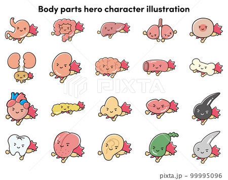 いろいろな人体のパーツ（内臓など）ヒーローキャラクターセット 99995096